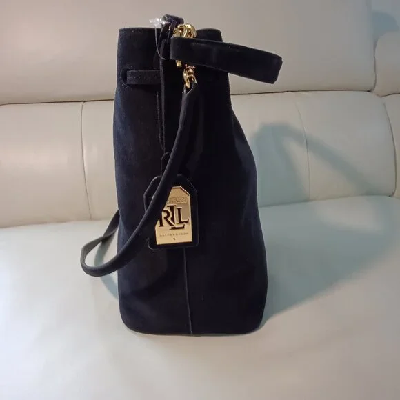Ralph Lauren Suede Debby Drawstring Tote NWT - Picture 3 of 6